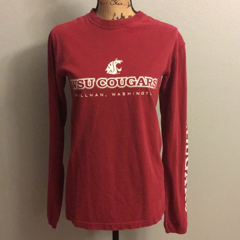 Red WSU Cougars long-sleeve shirt